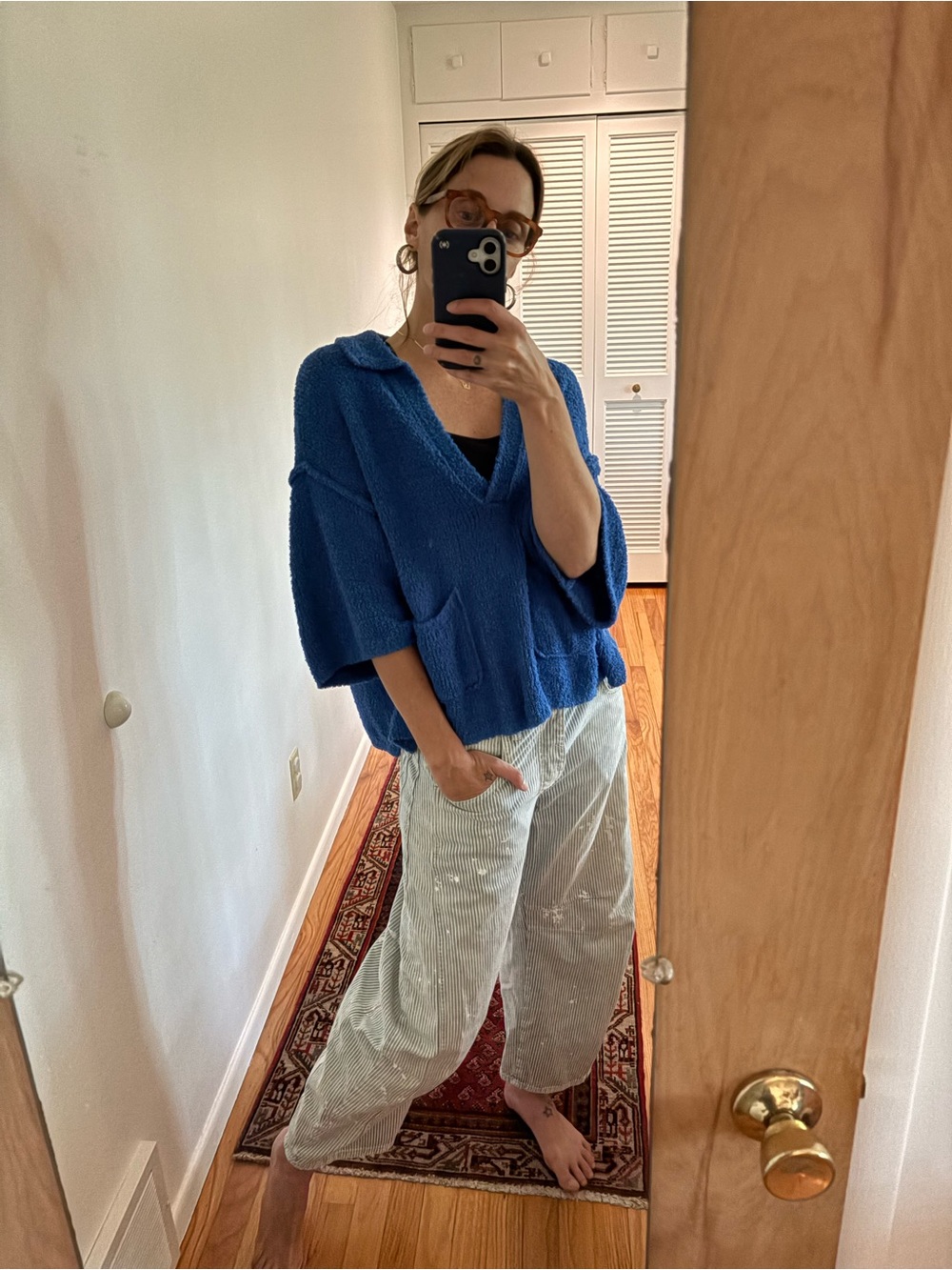 Free People Oversized Royal Blue Sweater S